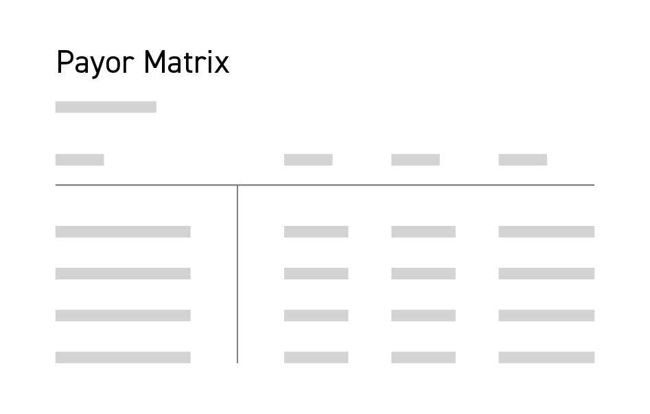 Payor matrix report